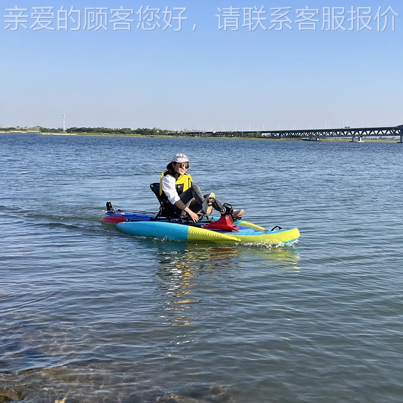 三渔式充27511气划艇 踏板式驱动落差舱式冲浪板 PCV冲浪充气船