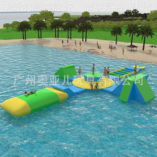 夏户外大型充气水上乐园冲关备浅滩海上漂浮运定A26动闯关设玩具