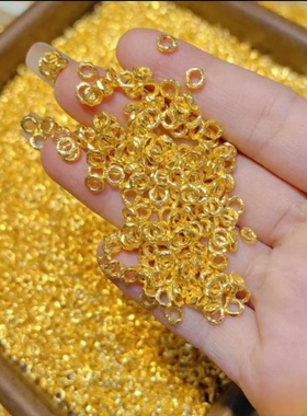 18K金DIY配件锤纹盘缠粒（单颗）80034