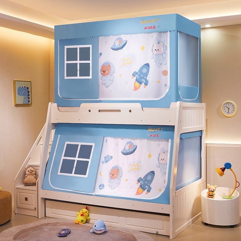 2024新款带窗卡通子母床上下铺蚊帐1.2m1.5米儿童遮光双层床帘,床上用品,蚊帐,淘宝优惠券,粉丝福利购,淘宝优惠卷