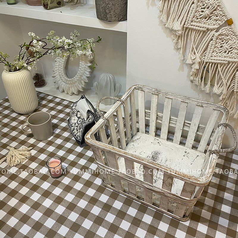 简约格子桌布pvc防水防油长方形餐桌茶几布学生书桌电脑桌台布