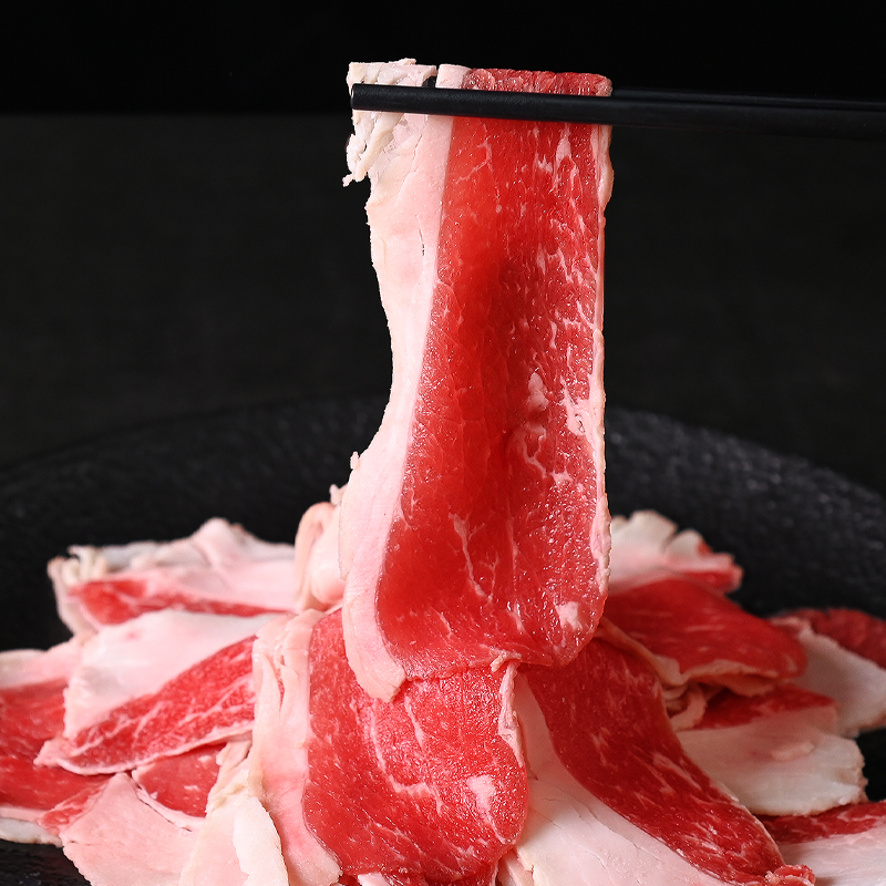 鲜会鲜美国进口原切肥牛片牛肉片250g/盒*4火锅烤肉食材冷冻牛肉