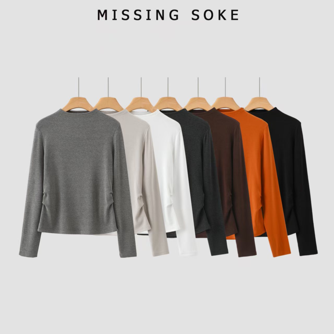 25新款女士打底衫极简风长袖打底衫女修身百搭内搭韩系上衣