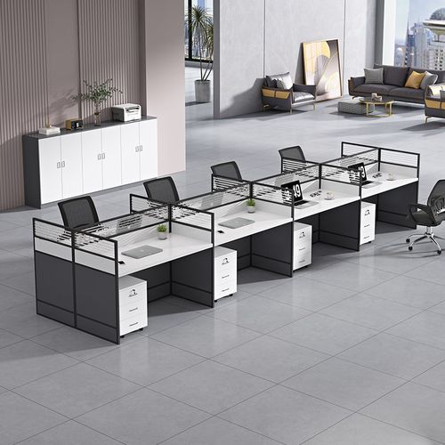 职员办公桌四六人屏风卡座桌办公室员简约现代电脑桌椅组合工位桌