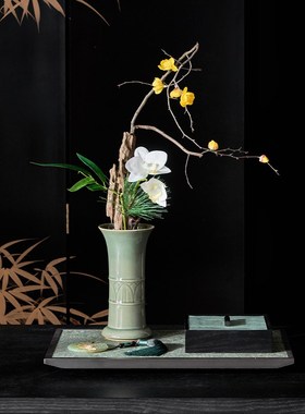 邸高宋式美学摆件软装家具搭配茶空间茶桌台面装饰书家装设计布置