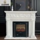 饰柜别墅客厅石材石雕定制 雕花装 天然大理石法式 汉白玉壁炉架欧式