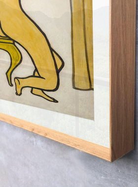 黄色人体新中式简约客厅常玉装饰画竖版玄关挂画卧室书房餐厅壁画