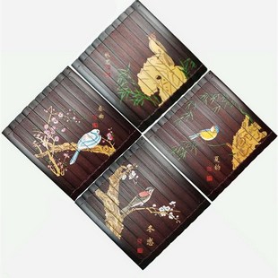 竹简刻字竹雕画居家客厅墙上挂件茶楼装饰画莫生气百福顺家缘和字