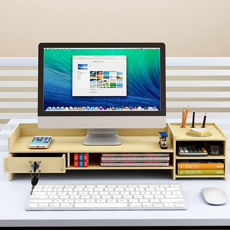 电脑显示器屏增高架办公室台式底座抬加高支架桌面整理收纳置物架