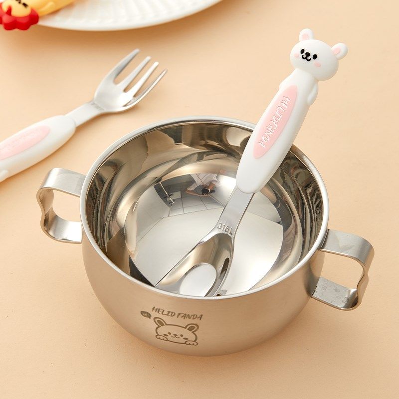 儿童餐具316不锈钢宝宝辅食碗家用可爱宝宝辅食吃饭勺婴儿餐具,婴童用品,儿童餐具,淘宝优惠券,粉丝福利购,淘宝优惠卷
