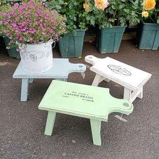 木制花凳木头小板凳木板小花架阳台露台装饰别墅庭院花园杂货复古
