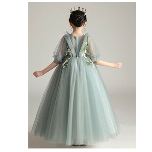 森系女童连衣裙走秀礼服主持人钢琴演出服公主裙蓬蓬纱长裙小女孩