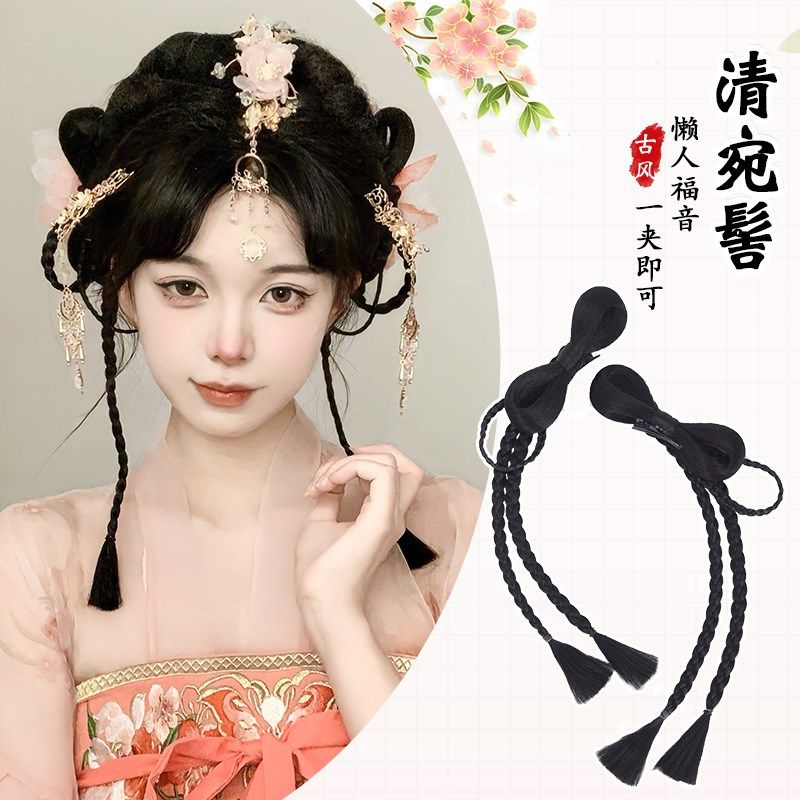 汉服假发古风盘发发型古装发髻头饰明制蝴蝶结假发辫子垫发包两侧,美发护发/假发,发包/丸子,淘宝优惠券,粉丝福利购,淘宝优惠卷