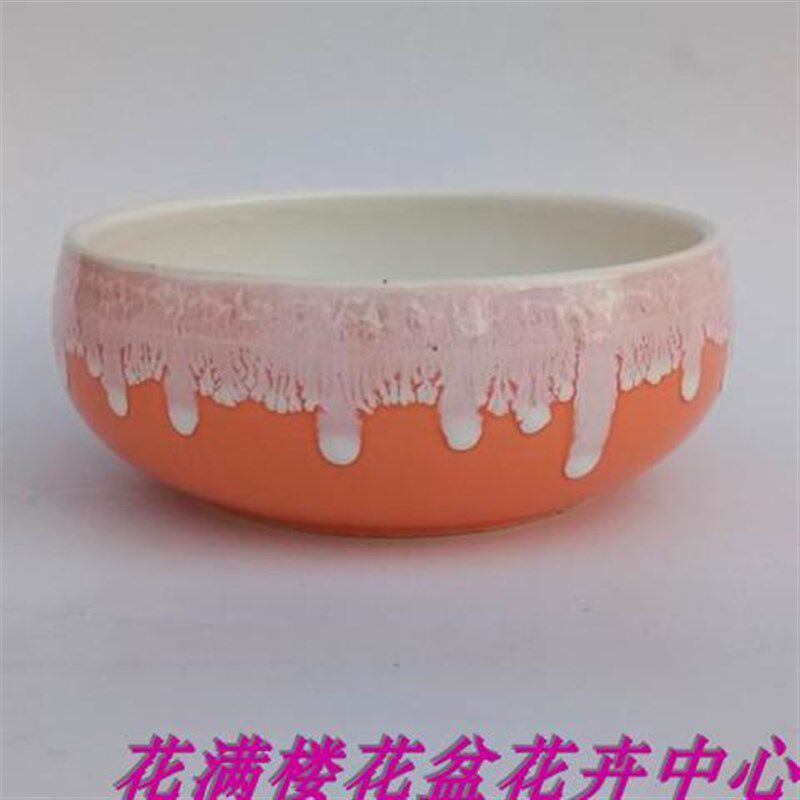 包邮新到新品圆形水仙盆 陶瓷花盆 铜钱草盆 水培容器 睡莲盆瓷盘