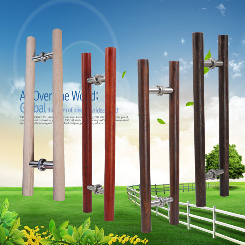 中式实木大门拉手玻璃门把手有框门原木酒店面玻璃门拉手实木