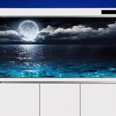 鱼缸背景贴纸高清立体壁纸水族箱壁画造景装 饰3D星空地球静电自粘