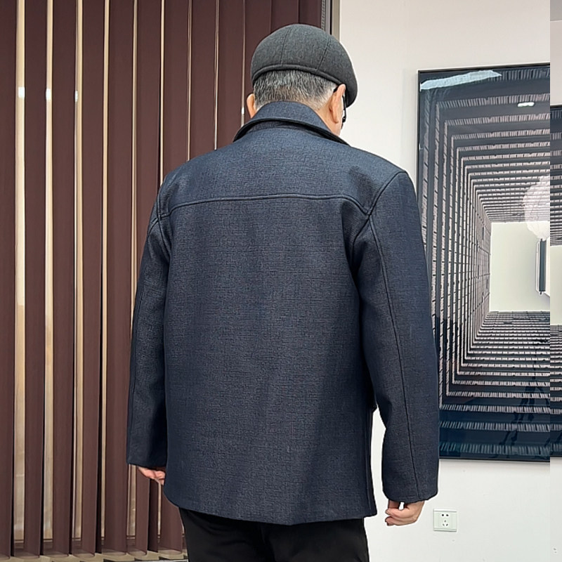 爸爸装多口袋夹克春季中老年翻领宽松外套爷爷加厚上衣男装秋衣服,男装,夹克,淘宝优惠券,粉丝福利购,淘宝优惠卷