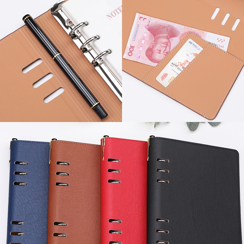 Geepa金派笔记本A5活页记事本商务皮大笔记本子a4工作记录本文具