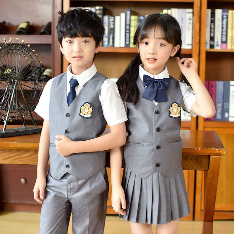 西装校服春秋冬季夏装英伦学院风马甲中小学生班服幼儿园园服套装