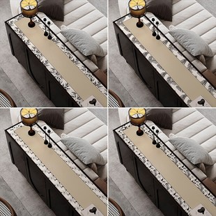 中法式鞋柜垫子台面保护垫入户复古花纹高级感皮革玄关餐边柜桌垫