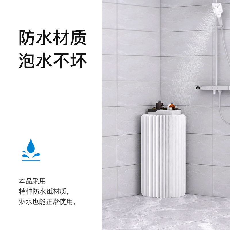 防水纸展台展示台陈列架置物架折叠纸圆柱台橱窗甜品台化妆品货架