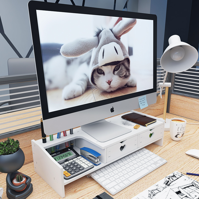 电脑增高架办公室显示器笔记本台式屏底座桌面收纳置物架抬高架子