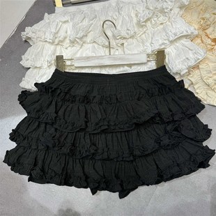 春田花园芭蕾风小个子少女感百搭蛋糕裙立体压皱蓬蓬裙南瓜裤褶皱