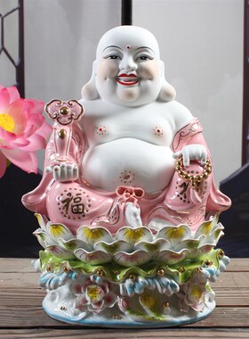 宝红釉四圣佛弥勒佛释迦牟尼佛观音地藏王全堂佛供奉佛像陶瓷摆件