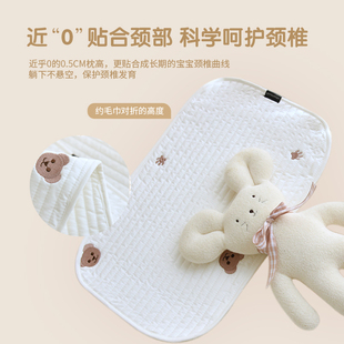 新生儿云片枕纯棉吸汗婴儿枕头0-6个月初生宝宝防吐奶小枕垫平枕