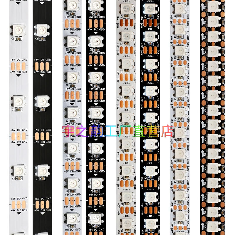 ws2812灯带led全彩跑马流水追光灯窄版5mm装饰氛围灯条高亮5V