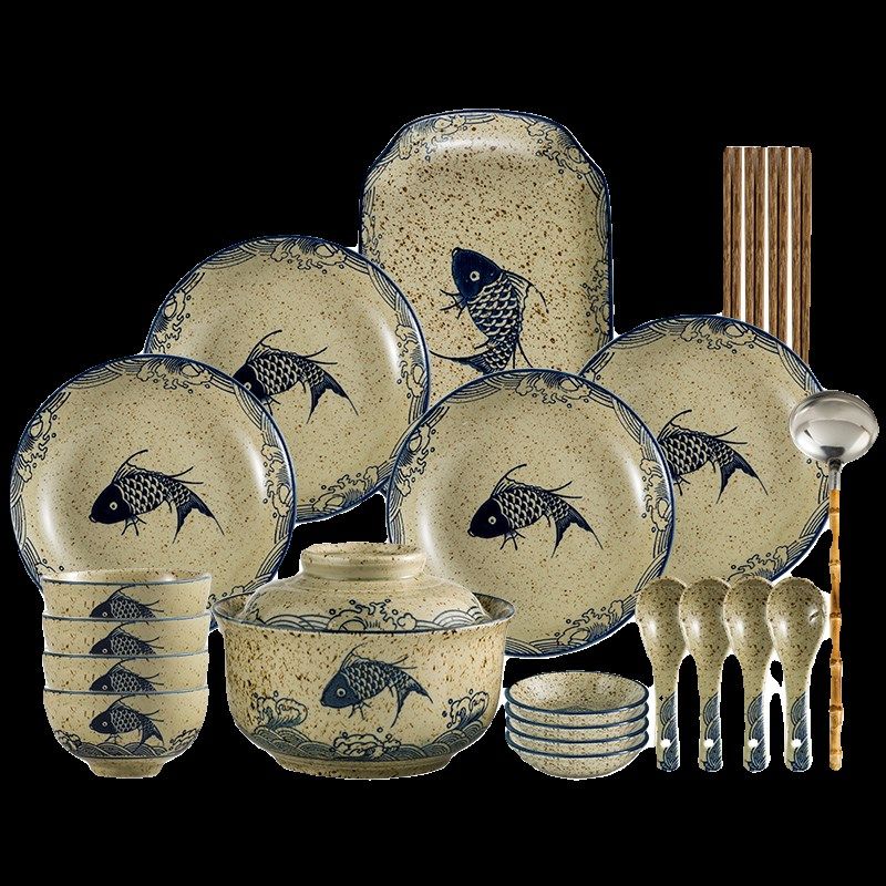 小清新舒适陶瓷餐具高级感情侣家庭个人碗碟盘组合瓷器配套套装