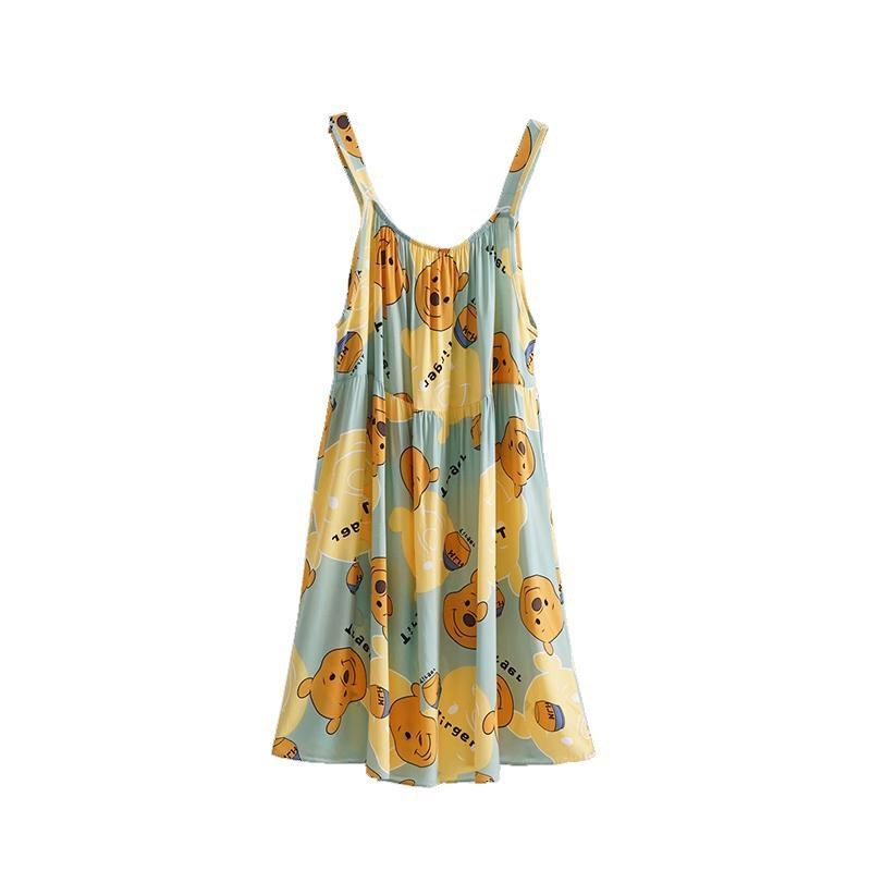 夏季新款胖MM300斤简约外穿无袖睡衣连衣裙大码薄款吊带睡裙女装