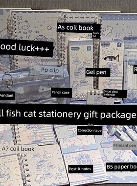 小鱼猫返校季文具礼盒少女心笔记笔袋在高看和可爱的学生礼物