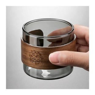 6只个人主人杯茶盏家用喝茶小杯子 耐热玻璃功夫茶杯套装