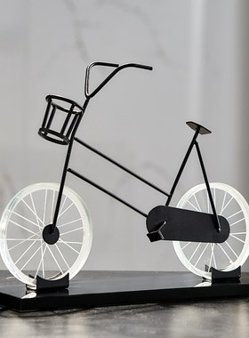 现代简约自行车艺术摆件客厅轻奢酒柜电视柜玄关办公室装饰品