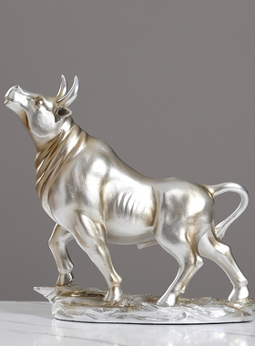 招财牛摆件工艺品创意美式客厅办公室玄关装饰品摆设电视柜桌面