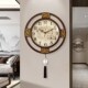 挂钟大气复古时钟挂墙 客厅静音家用钟表中国风时尚 2024新款 新中式