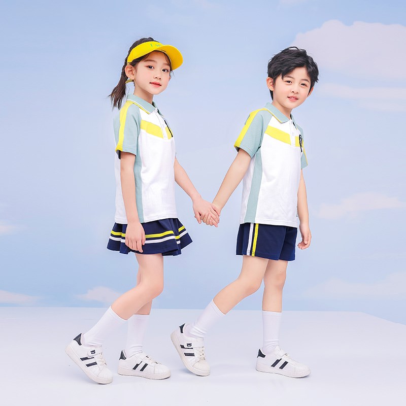 夏季中小学生校服学院风纯棉短袖套装男女儿童毕业班服幼儿园园服