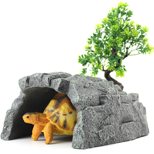 陆龟躲避洞穴躲避屋豹纹守宫黄缘造景小大乌龟晒台爬台爬宠乌龟窝