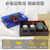 亚克力托盘带把手透明盒子桌面杂物零食收纳筐高级感抽屉盒可定制