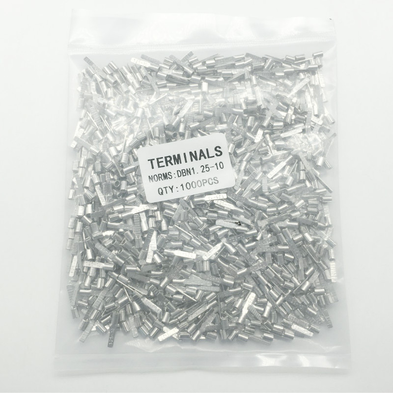 DBN1.25-10 片形预绝缘端子 冷压端头 接线端子 1000只1包 铜