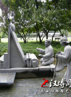 玻璃钢仿铜人物雕塑景观广场铸铜养蚕人物雕塑铜雕纺织文化定制做