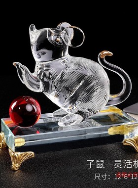 水晶十二生肖鼠牛虎兔龙蛇马羊猴鸡狗猪家居工艺品摆件生日礼物