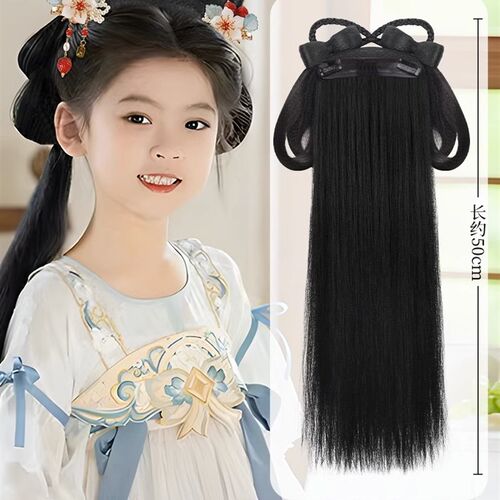 儿童汉服古装假发包一体式懒人发箍发饰古风女童造型发包发髻头饰