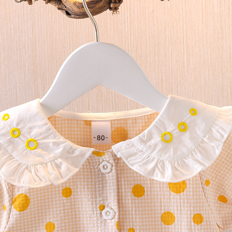 女童卡通连衣裙2022夏季新款女宝宝短袖公主裙小女孩洋气波点裙子