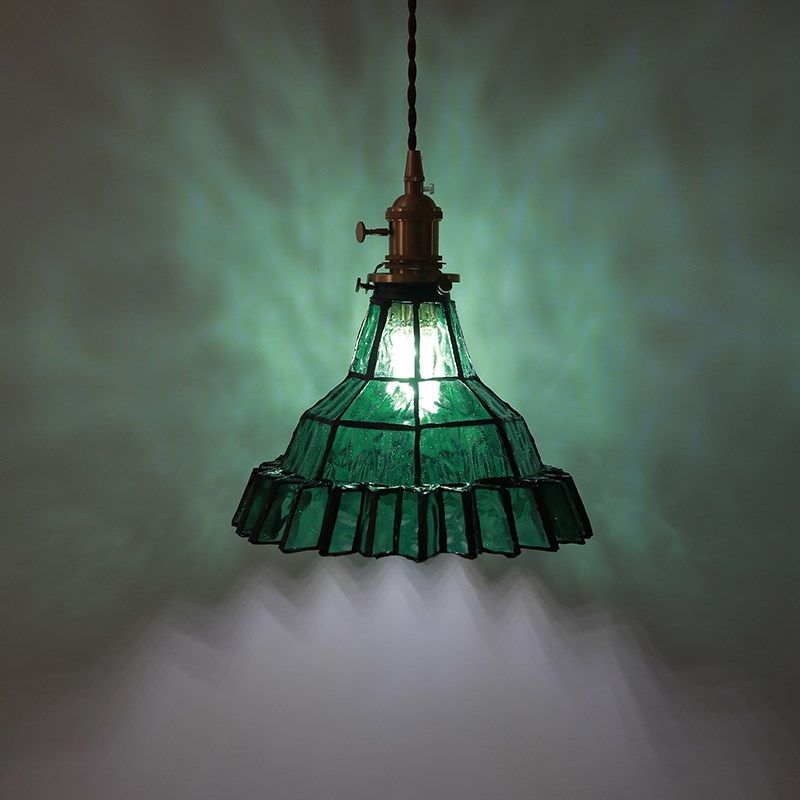 [瓦灯]  美式中古vintage吊灯法式餐厅客厅卧室玄关复古玻璃灯具