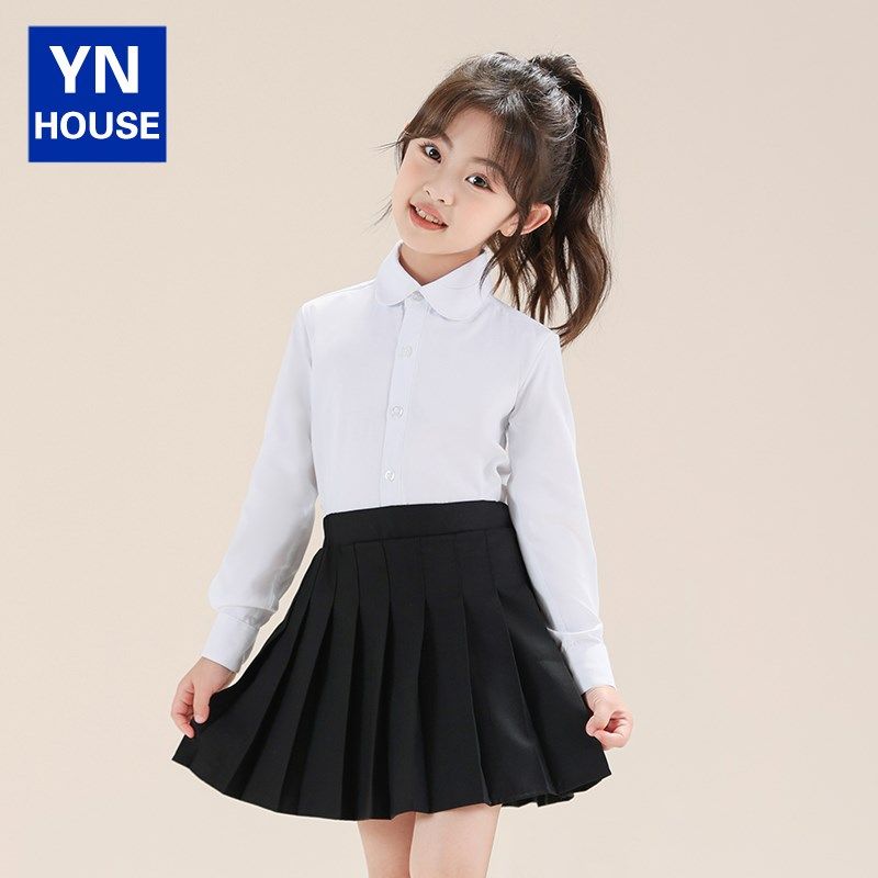 儿童白衬衫女童长袖纯棉春秋白色打底衬衣中小学生表演校服演出服,童装/婴儿装/亲子装,衬衫,淘宝优惠券,粉丝福利购,淘宝优惠卷