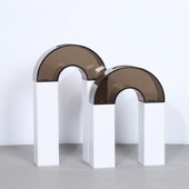 拱门北欧样板房客厅家居装 创意插花电视柜茶几金属亚克力花瓶摆件