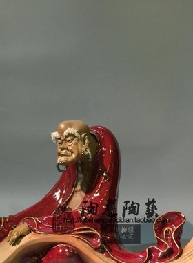 推荐高山流水罗汉弹古琴收藏摆件陶瓷石湾公仔开张送礼客厅玄关