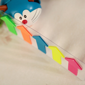 五色大箭头塑料荧光膜指示贴便利贴分类箭头贴标记标签半透明办公